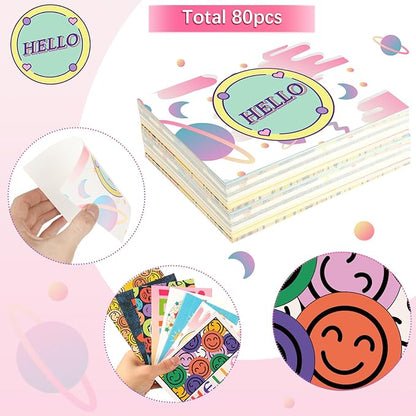 Junkin 80 Pack Hello Postcards Hello Blank Note Cards All Occasion Hello Design Greeting Cards Cute Postcards for Adults Teacher Team Employee Volunteers, 4 x 6 Inch