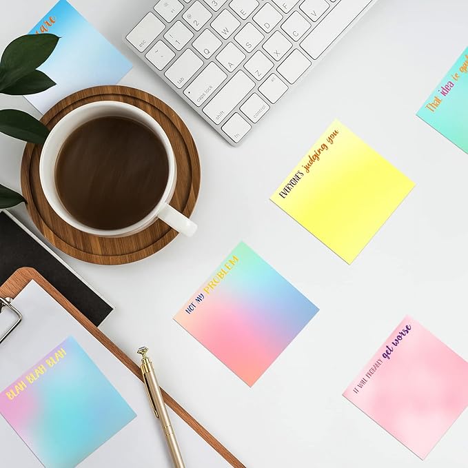 12 Pieces Snarky Office Sticky Notes Funny Note Pads Work Sucks Complaining Quotes Vibrant Negative Passive Office Notepads Adhesive Memo Pad for Colleague Supplies, 3 x 3 Inch(Funny Style)