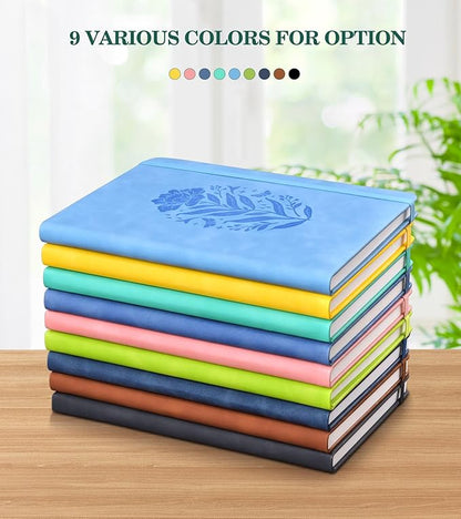 Lined Journal Notebook for Women, Hardcover Leather Journaling Notebooks, Pink B5 200 Pages Large Journals for Writing, College Ruled Notebook for Work School, Note Taking, Business Diary 7.6'' X 10''