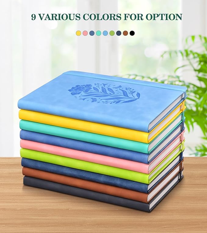 Lined Journal Notebook for Women, Hardcover Leather Journaling Notebooks 8.5" x 11", A4 200 Pages Big Journals for Writing, College Ruled Notebook for Work School, Note Taking, Business Diary Darkblue