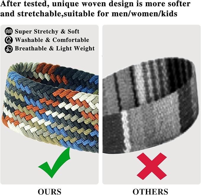 Fishent Stretchy Wristlet Keychain,Braided Cute Wrist Lanyards for Keys, Key Chain Holder for Women Men, Wrist Strap Keychain for Car Keys Phone Camera Wallet ID Badges Card (Denim Multin Color)