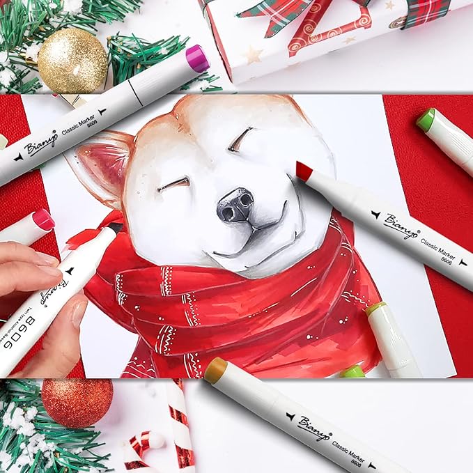 Bianyo 72 Pastel Markers Alcohol Marker Set, Dual Tip Art Markers Set, Alcohol-Based Ink Permanent Marker with Premium Grey Bag for Adults, Kids, Amateurs, Coloring, Drawing, Outlining, highlighting