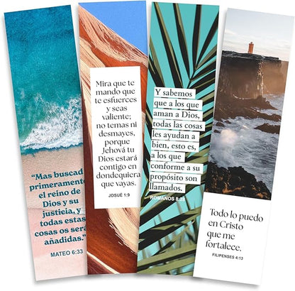 Spanish Christian Verses Bookmarks, Variety Pack Bookmarks, Christian Bookmark, Page Marker Divider, Christian Gifts for All Occasions Divisor de lectura (Pack of 24)