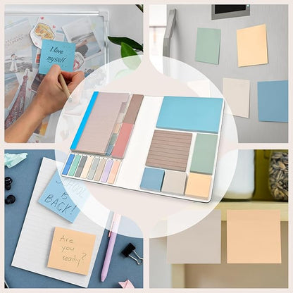 Sticky Notes Set, Sticky Notes Tabs, 920 Pack, Divider Sticky Notes, School Supplies, Office Supplies, Planner Sticky Notes, Sticky Note Dividers Tabs, Book Notes, Back to School Supplies (Blue-Large)