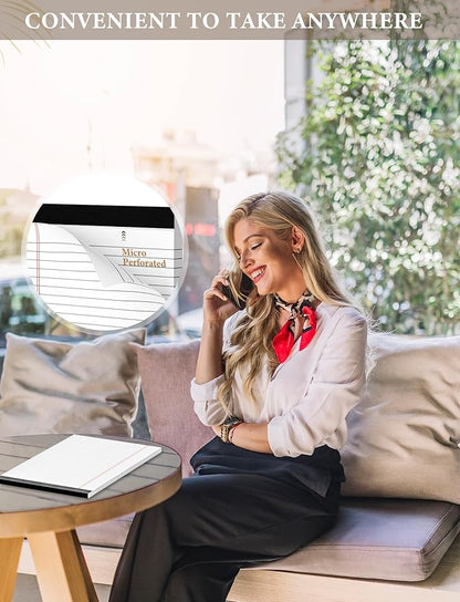 Legal Pads 8.5 x 14 White Wide Ruled, 2 Pack Legal Note Pads 8.5 x 14 Notepad, Lined Paper Pads 8.5 x 14, Lined Tablets Writing Pads, Lined Writing Note Pad, White 70 GSM Pads Of Paper, 30 Sheets/Pad