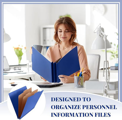 36 Pcs Classification Folders Bulk 2 Dividers File Folder with Fastener 2 Prongs Letter Size Pressboard Filefolders with 3.5 Inch Expansion for Organize Office Medical Document (Dark Blue)