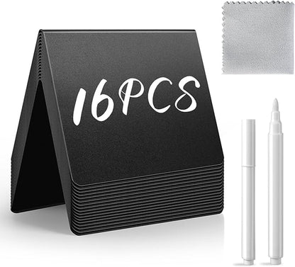 16 Pcs Mini Chalkboard Signs, Food Labels for Party Buffet, Premium Small Chalkboard Sign, Reusable and Easily Cleanable Small Chalkboard Signs with Stand, Food Signs for Buffet, Catering Supplies