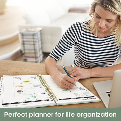 2026 Planner, Weekly and Monthly Calender Planner, Jan 2026 to Dec 2026, Hardcover 2026 Calendar Planner Book with Tabs & Inner Pocket, Office Home School Supplies for Women & Men - A4 (8.5" x 11"), Mint