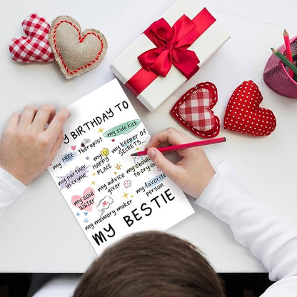 Funny Birthday Card for Women Sister, Happy Bday Gifts for Bestie, Bestie Birthday Card, Friendship Birthday Card, Best Friend Birthday Card,Happy Greeting Card for Niece MQMR-11-BH