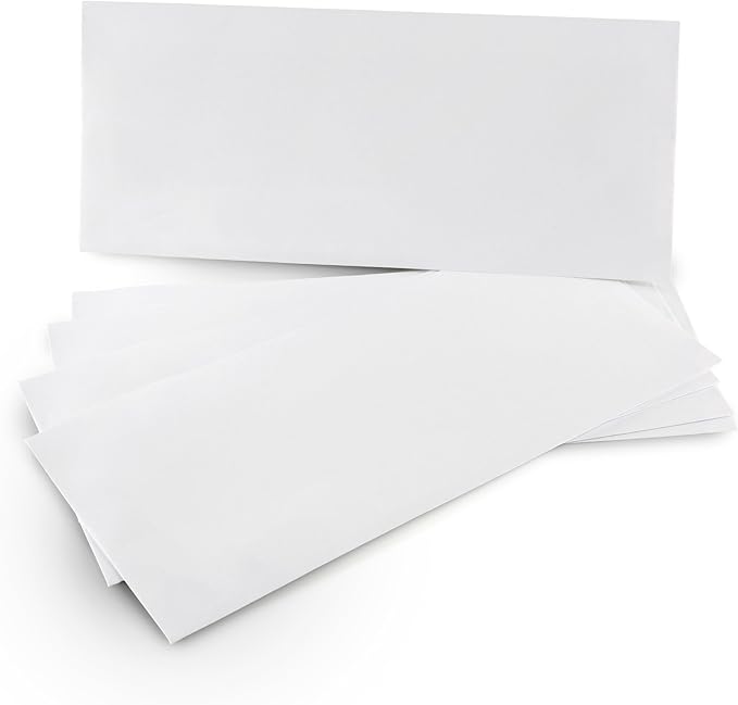 Aimoh 500#10 Security Self Seal Envelopes, Windowless, Premium Security Tint Pattern, Ultra Strong Quick Seal Closure, EnveGuard, Size 4-1/8 x 9-1/2", White, 24LB, 500 Count(34010)
