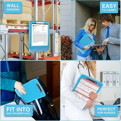 Sooez Clipboard with Storage, High Capacity Nursing Clip Boards with Pen Holder, Heavy Duty Plastic Storage Clipboards with Low Profile Clip, Clipboard Folder, Teacher Must Haves Office Supplies