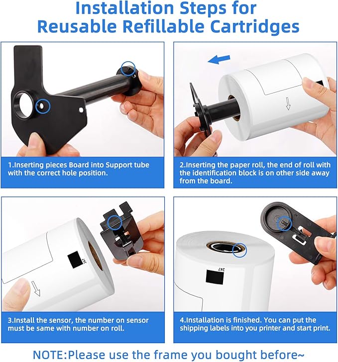 12 Rolls Die Cut Large Shipping Labels, 4.07' x 6.4', 180 Labels/Roll, Compatible with Brother QL Label Printers (QL-1050, QL-1060N, QL-1100), Replacement for Brother DK-1247