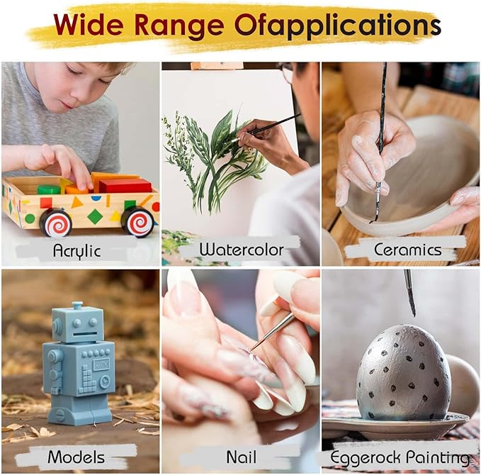 Anezus Tiny Detail Paint Brushes 30 Pcs Fine Paint Brushes Set with 3 Size #0#00#000 Liner Brush for Miniature 40k Model Crafts Watercolor Acrylics Oil