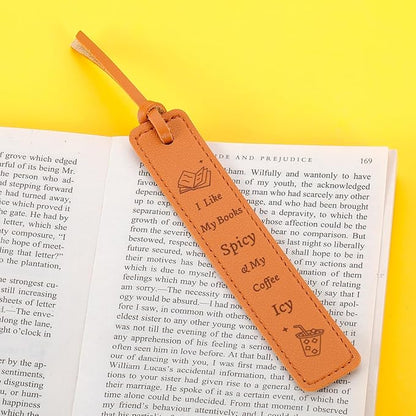 Leather Bookmarks for Book Lovers, Funny Reading Gifts for Women Men Friend Him Her Bookish, Spicy Leather Bookmark Present for Birthday Christmas Stocking Valentines Day Book Club Coworker