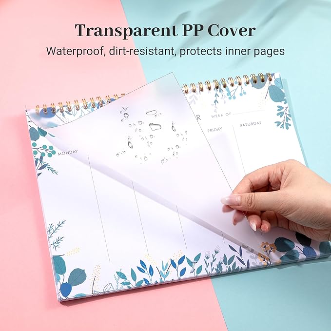 Yoment Weekly Planner Notepad 8.5x11 Weekly To Do List Notepad 52 Weekly Desk Planner Calendar Hangble Undated Weekly Planning Pad for Work,Home,School,Ofiice Supplies,Matching 44 Notepad,Blue