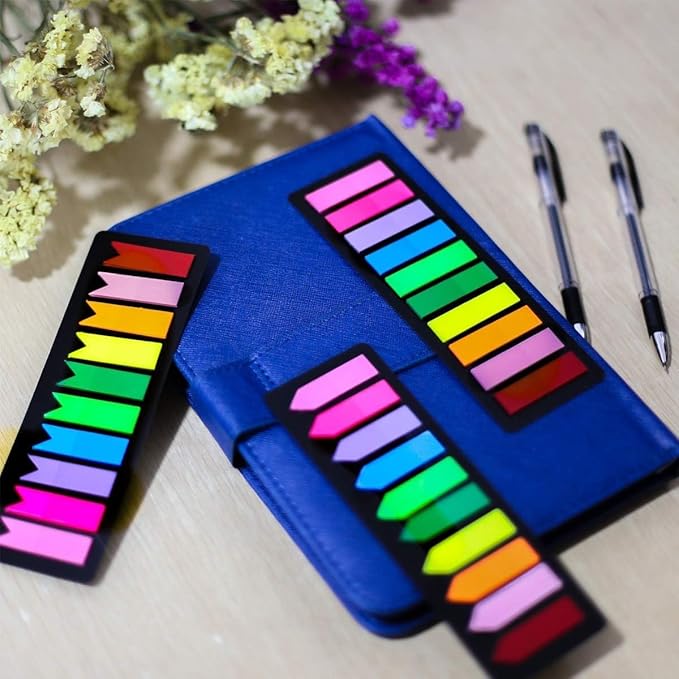 KICNIC 3000 Pieces Page Markers Sticky Index Tabs, Arrow Flag Tabs Self Adhesive, Colored Notes Tab Stickers for Notebook, Documents, Books [10 Colors, 3 Designs] Sticks Securely, Removes Cleanly