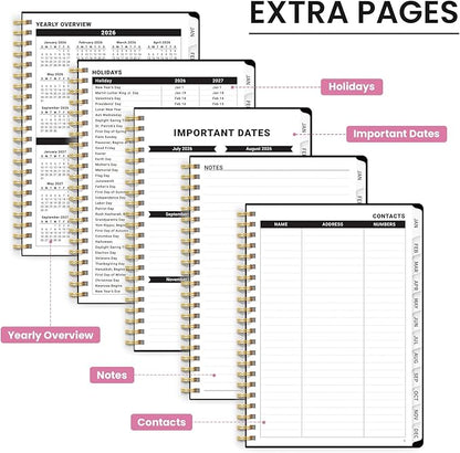2026 Planner, Aesthetic Weekly and Monthly Planner for Women, Jan 2026 to Dec 2026, Hardcover 2026 Calendar Book with Monthly Tabs, Inner Pocket, Perfect for Office Home School - A4 (8.5" x 11"), Painted Garden
