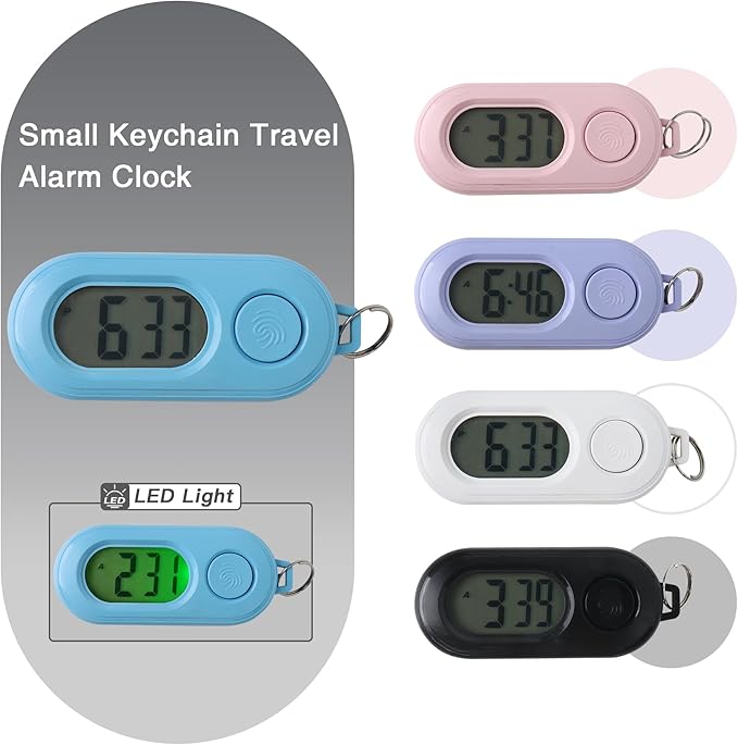 Small Glass Desk Whiteboard Dry-Erase Board with Clock, Small Travel Clock Keychain with Desk Notepad, Time Table Whiteboard for Desk Digital LED Light Display, 8x6 in with Accessories, Teal Blue