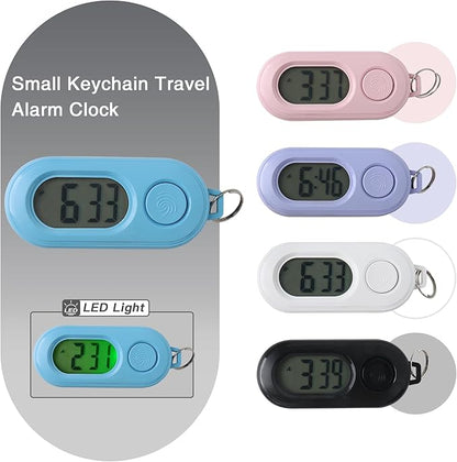 Small Glass Desk Whiteboard Dry-Erase Board with Clock, Small Travel Clock Keychain with Desk Notepad, Time Table Whiteboard for Desk Digital LED Light Display, 8x6 in with Accessories, Teal Blue