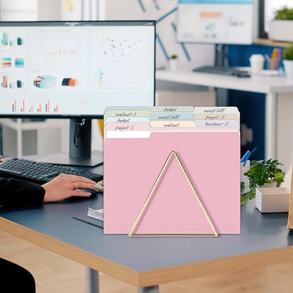 SUNEE File Folders Letter Size 10 Pastel Colors, 100 Pack Manilla Folders 8.5 x 11 1/3-Cut Tabs, Colored File Folders Office Home School for Documents Files Paper