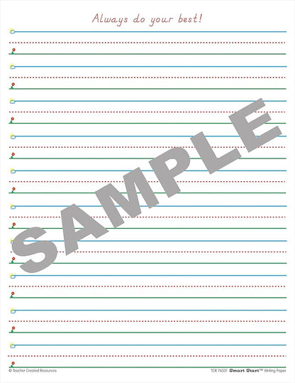Teacher Created Resources Smart Start 1-2 Writing Paper: 100 Sheets, TCR76531, White