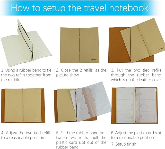 Travelers Notebook Inserts Lined Paper, Refill for Travel Journal, 7.5 X4 Inch - Set of 3-240 Pages, Supply by ai-natebok
