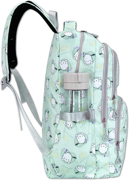 Roffatide Anime Pochacco All Over Print Large Capacity Casual Backpack Laptop Backpack Travel Hiking Rucksack Bike Backpack Blue