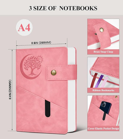 365 Page Thick Lined Journal Notebook for Men Women, A4 Large Leather Journals for Writing, Hardcover Notebooks for Work, School, Note Taking, Business, Travel Diary, College Ruled 8.5" x 11"