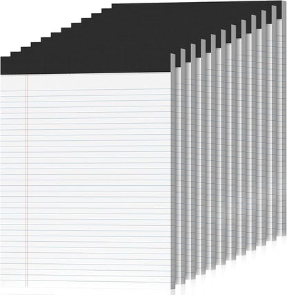 12 Pack Legal Pads 8.5 x 11 College Ruled 600 Sheets Note Pads 8.5 x 11 Inch Notepads Perforated Writing Pads 8.5 x 11 Pads of Paper Lined White Paper, 50 Sheets per Notepad for Home, Office, School