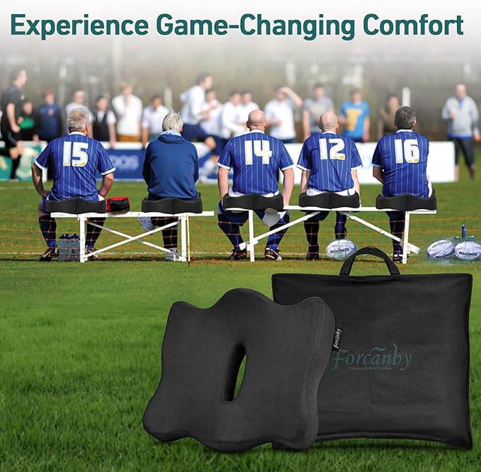 Memory Foam Seat Cushion - Seat Cushion for Office Chairs - Ergonomic Cushions Pad Pillow for Pressure Relief Sciatica & Pain Relief, Seat Cushion with a Storage Bag (Black)