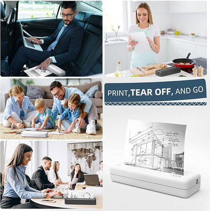 HPRT Wireless Portable Printer - Bluetooth Thermal Printer for Travel, Mobile Office, School, Home Compatible with iOS Android