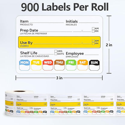 Restaurant Quality Shelf Life Food Rotation Labels, 2” x 3” Self-Adhesive Removable Freezer Food Labels Stickers, Perfect for Reusable Containers, Easy to Remove, Food Safety Date Sticker (3 PCS)