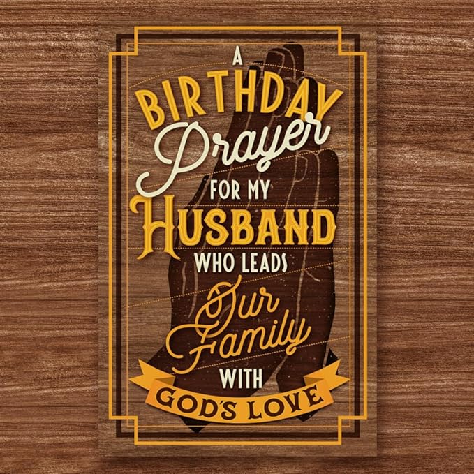 Prime Greetings Religious Birthday Card For Husband, Made in America, Eco-Friendly, Thick Card Stock with Premium Envelope 5in x 7.75in, Packaged in Protective Mailer