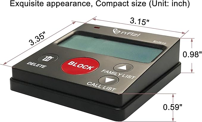 Enf510 Call Blocker for Landline Phones/Answering Machine/Home Cordless Phones, Works with All Analog Telephones, Block unwanted Calls
