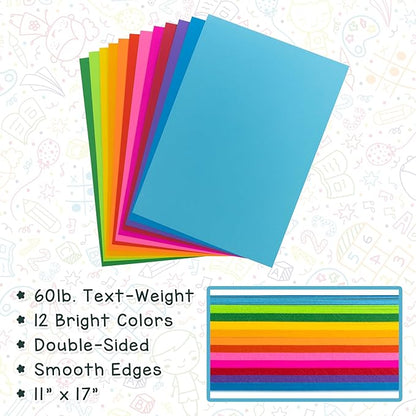 Hygloss Bright Orange Colored Paper - 24 lb, 89 GSM, Acid-Free, Fade-Resistant, 11x17-Inch Ledger Size Color Copy Paper, 90 Sheets