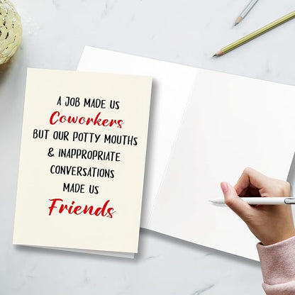 Funny Farewell Card, A Job Makes Us Coworkers, Friends, Perfect For Coworkers, Bosses, Funny Leaving Cards for Him and Her, Leave A greeting Card for Your Best Friend At Work
