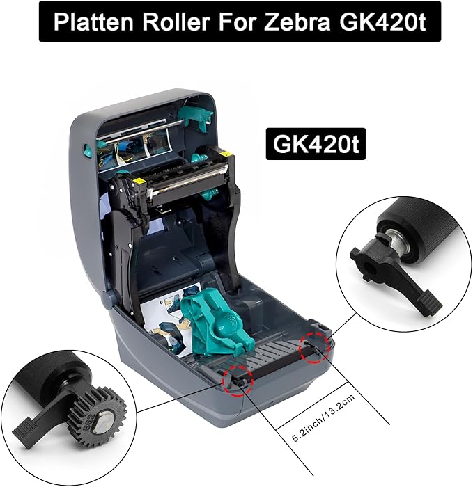 105934-035 Kit Platen Roller for Zebra GX420T GK420T GX430T GK430T Thermal Printer - Replacement Printer Transfer Roller Compatible with Zebra GX420T (203dpi, 300dpi)