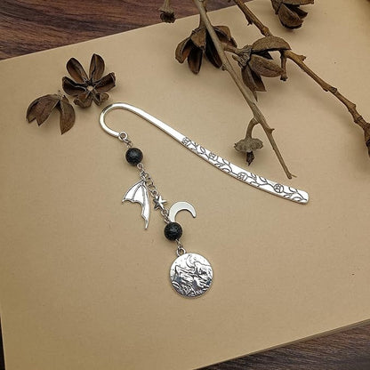 Retro Metal Bookmark for Bookish Gifts Wing Mask Bow and Arrow Charms Book Mark for Book Lover Gifts for Women Men (Night-Blue)