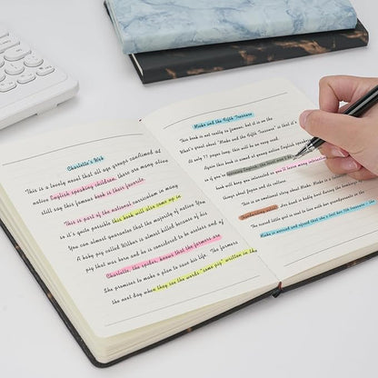 Lined Notebook Journal for Women Men 200 Pages A5 Hardcover Leather with Pen Holder College Ruled Journals for Work Note Taking Travel School (Lined, Black-B)