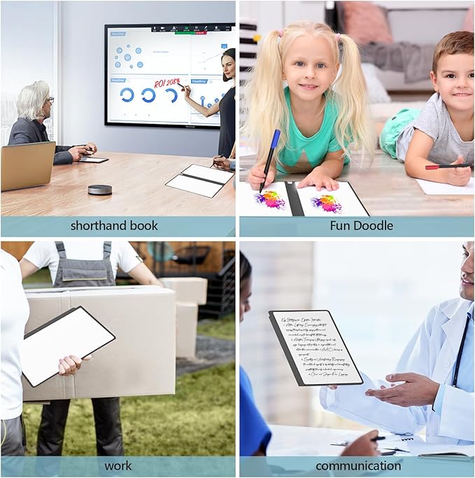 Portable Dry Erase Board,Portable White Board,Small Dry Erase Board,Foldable,Erasable,Repeatable,9.5 * 6.6 inches,for Office,Home,School,Study,Meeting(Cyan)