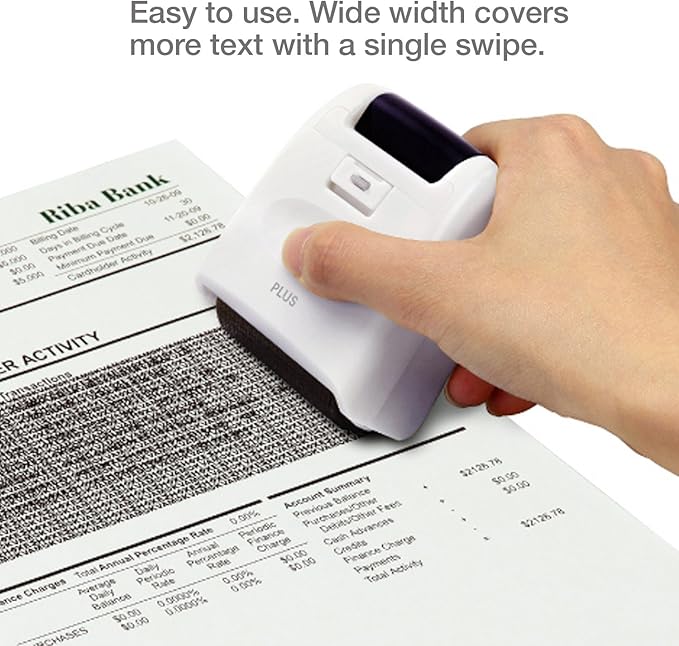 Plus Guard Your ID Wide Roller Stamp, White