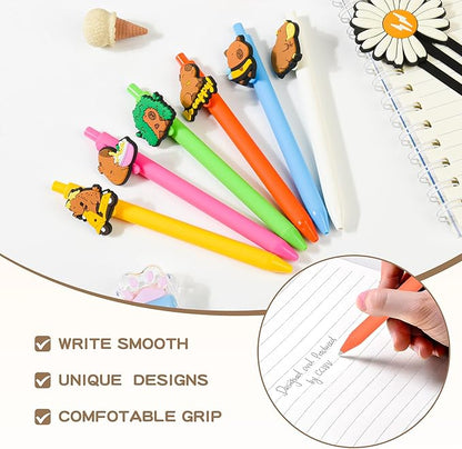 10 Pcs Funny Pens with Capybara Theme Cute Graphics Party favors for Kids Classroom Rewards Bulk for Coworkers Team Staff Funny Office Stationary (Capybara)