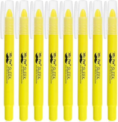 Mr. Pen- No Bleed Gel Bible Highlighters, Yellow, Pack of 8, Fluorescent Gel Highlighters