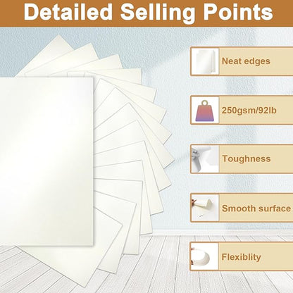 28 Sheets Shimmer Beige Cardstock 8.5 x 11 Off White Paper, 250gsm/92lb Ivory Card Stock Printer Paper for DIY Cards Making, Business Cards, Wedding, Invitations, School Crafting, Menus