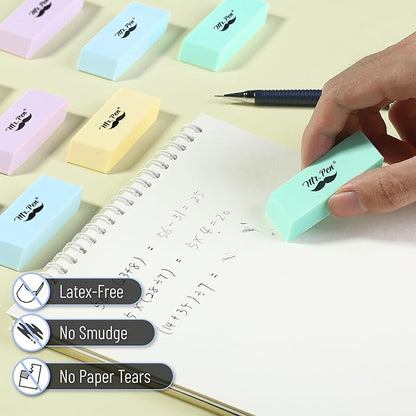Mr. Pen- Erasers, 24 Pack, Pastel Colors Pencil Eraser, Erasers for Pencils, Mr Pen Erasers, Erasers for School, Large Eraser, Block Erasers for School, Rubber Eraser, Large Erasers for School
