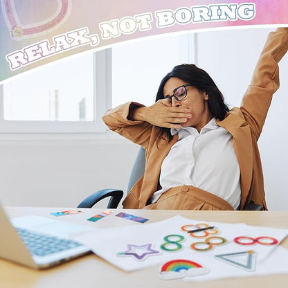 80 Pcs Anxiety Sensory Stickers with Inspirational Quotes Calm Textured Strips Relief Mental Health Stickers School Office Adhesive Sensory Tape Anti Stress Toys for Adults Teens (Fresh)