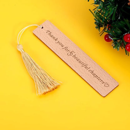 Wooden Bookmark 5 Year Anniversary Wedding Gifts for Women Men Him Her 5th Anniversary Gift for Husband Wife 5th Anniversary Valentines Gift, Christmas Gift Ideas, Thank You for 5 Beautiful Chapters