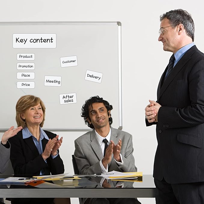 Larger Magnetic Dry Erase Labels 12"x 4" White, Big Dry Erase Magnetic Labels for Whiteboards, Fridge, School Classroom, Pack of 10