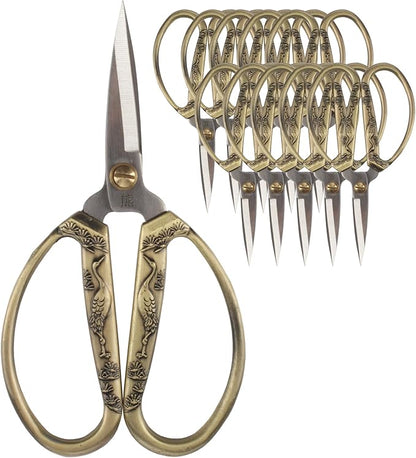 JubileeYarn Crane Motif Small Embroidery Craft Scissors - Bronze - 10 Scissors