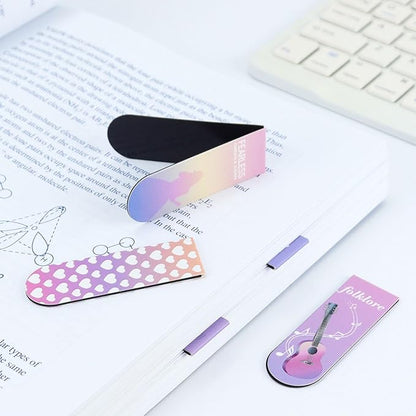 5Pcs Magnetic Bookmarks T-S Bookmarks Page Markers for Fans Readers, Women, Men, Book Lovers, Students Teachers, Funny Office Supplies Stationery Gifts Used in Office, School, Home (Purple)